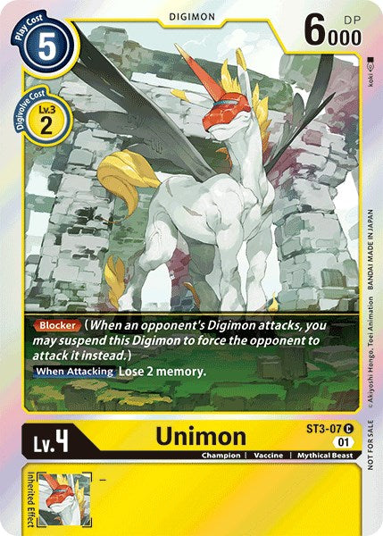 Unimon (Official Tournament Pack Vol.4) [ST3-07] [Starter Deck 03: Heaven's Yellow]
