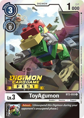 ToyAgumon (Digimon Card Game Fest 2022) [BT2-055] [Release Special Booster 1.0] Foil