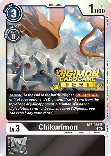 Chikurimon (Digimon Card Game Fest 2022) [BT6-056] [Double Diamond] Foil