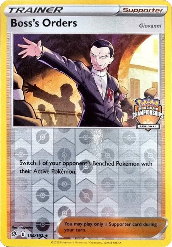 Boss's Orders (Regional Championships) [154/192] [League & Championship Cards] Reverse Holofoil