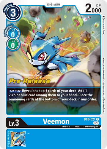 Veemon [BT8-021 U] [New Awakening Pre-Release Cards] Foil