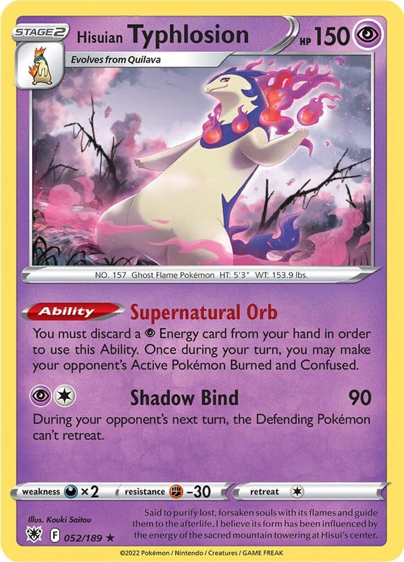 Hisuian Typhlosion [052/189] [Astral Radiance] Reverse Holofoil