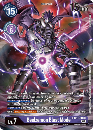 Beelzemon Blast Mode (Alternate Art) [EX2-074 SEC] [Digital Hazard] Foil