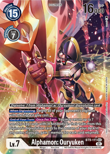 Alphamon: Ouryuken (Alternate Art) [BT9-111 SEC] [X Record] Foil