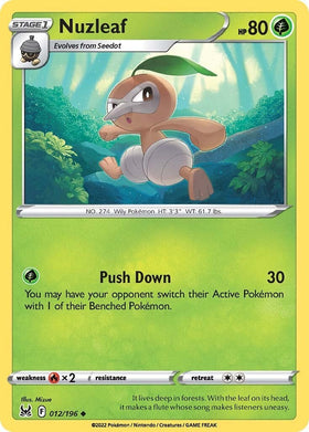 Nuzleaf [012/196] [Lost Origin] Reverse Holofoil