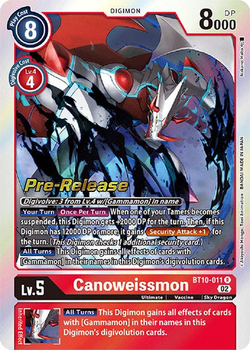 Canoweissmon [BT10-011] [Xros Encounter Pre-Release Cards] Foil