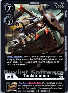 Tankdramon [EX3-051] [Draconic Roar] Foil