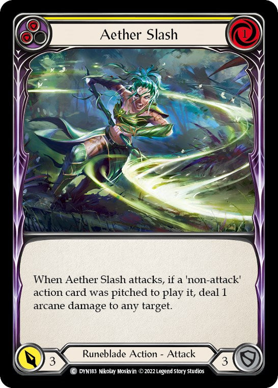 Aether Slash (Yellow) [DYN183] [Dynasty] Rainbow Foil