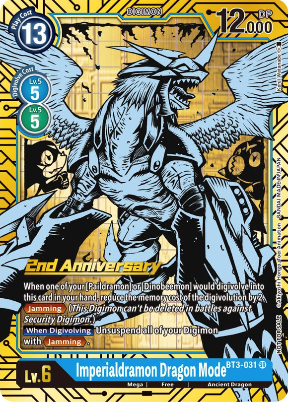 Imperialdramon Dragon Mode (2nd Anniversary Card Set) [BT3-031] [Release Special Booster 1.0] Foil