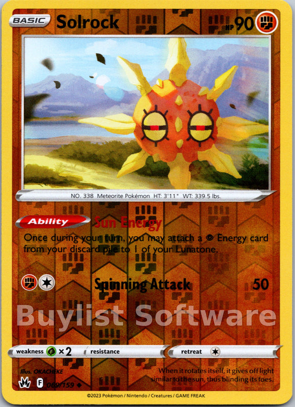 Solrock [069/159] [Crown Zenith] Reverse Holofoil