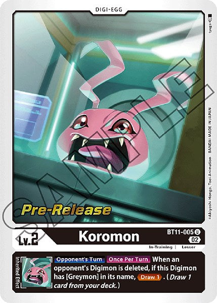 Koromon [BT11-005] [Dimensional Phase Pre-Release Cards] Foil