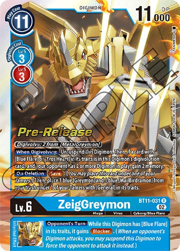 ZeigGreymon [BT11-031] [Dimensional Phase Pre-Release Cards] Foil