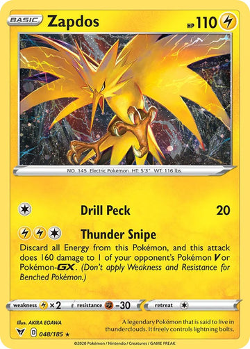 Zapdos (Cosmos Holo) [048/185] [Vivid Voltage] Holofoil
