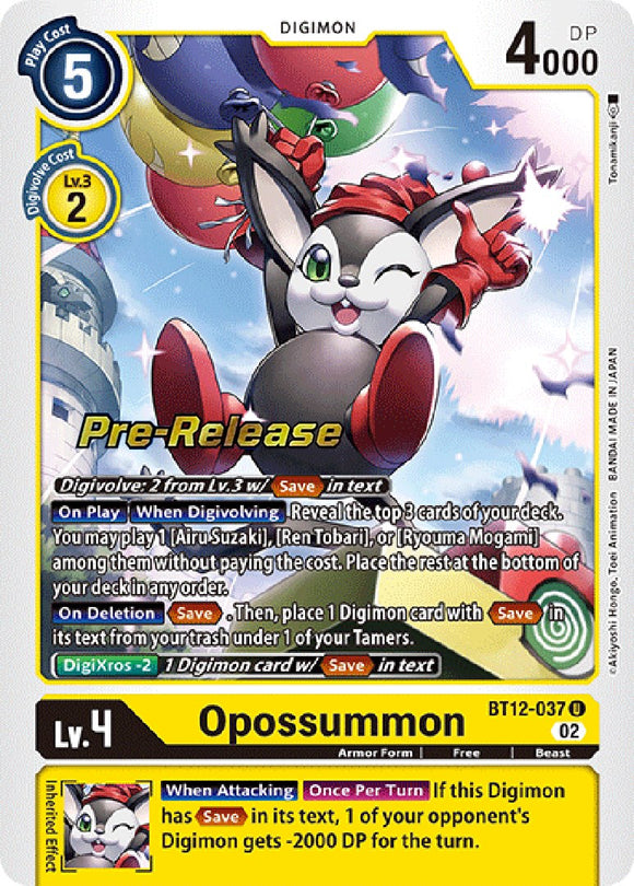 Opossummon [BT12-037] [Across Time Pre-Release Cards] Foil