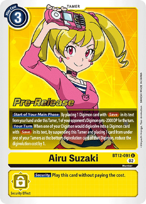 Airu Suzaki [BT12-091] [Across Time Pre-Release Cards] Foil