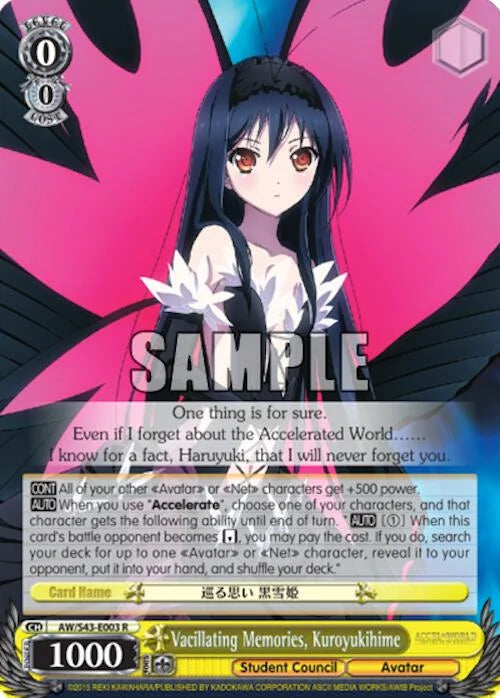 4d91944a-0b46-47fa-bea9-fb030e9bcfeb | ws-aw/s43-e003-r-nf-acceworlinfiburs-rar-nm | Vacillating Memories, Kuroyukihime