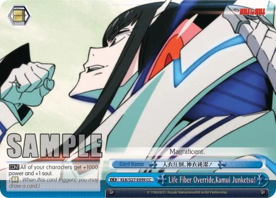 4d91944a-0b46-47fa-bea9-fb030e9bcfeb | ws-klk/s27-e099-cc-nf-killlakill-cli-nm | Life Fiber Override, Kamui Junketsu!