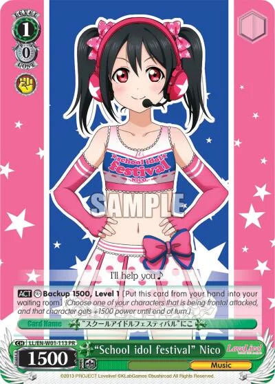 4d91944a-0b46-47fa-bea9-fb030e9bcfeb | ws-ll/en-w01-113-pr-nf-lovelivedx-pro-nm | "School idol festival" Nico
