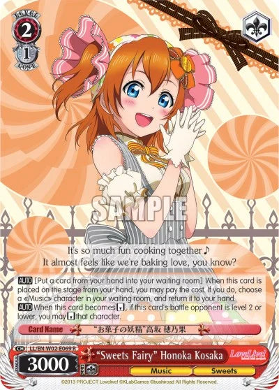 4d91944a-0b46-47fa-bea9-fb030e9bcfeb | ws-ll/en-w02-e069-r-nf-lovelivedxvol2-rar-nm | "Sweets Fairy" Honoka Kosaka
