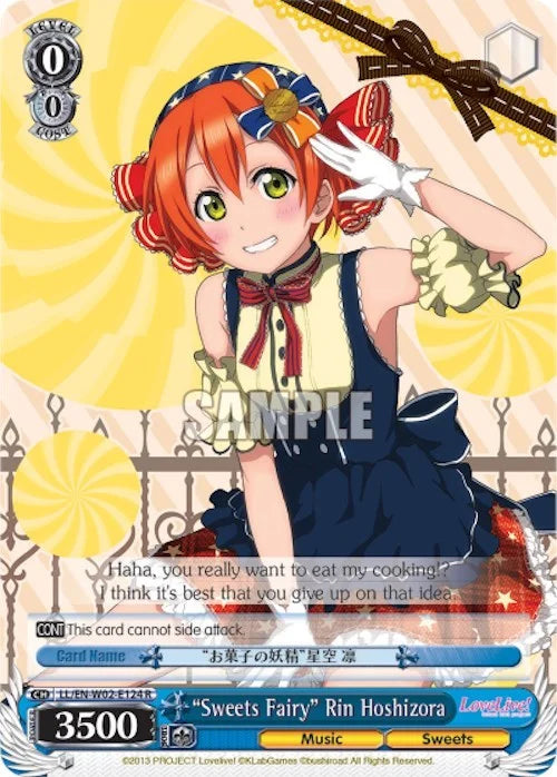 4d91944a-0b46-47fa-bea9-fb030e9bcfeb | ws-ll/en-w02-e124-r-nf-lovelivedxvol2-rar-nm | "Sweets Fairy" Rin Hoshizora