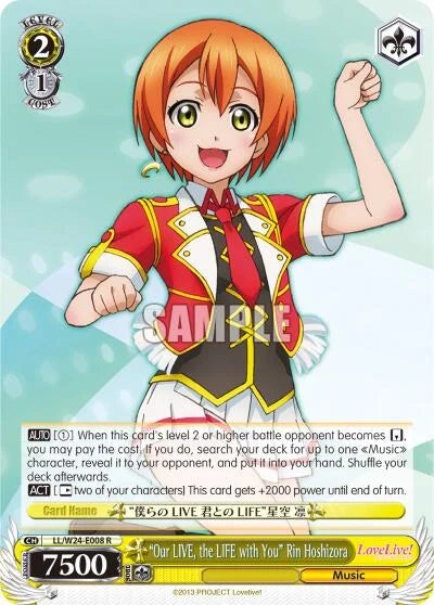 4d91944a-0b46-47fa-bea9-fb030e9bcfeb | ws-ll/w24-e008-r-nf-lovelive-rar-nm | "Our LIVE, the LIFE with You" Rin Hoshizora