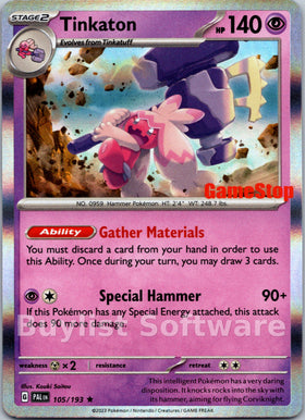 Tinkaton (GameStop Exclusive) [105/193] [Paldea Evolved] Holofoil