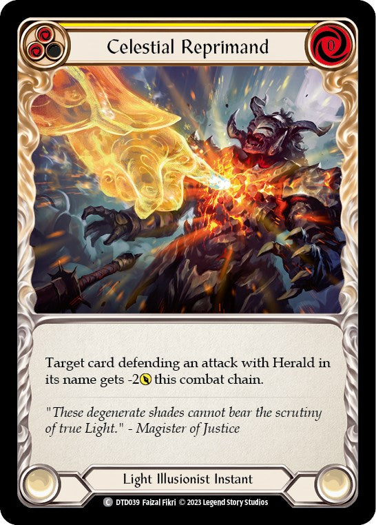 Celestial Reprimand (Yellow) [DTD039] [Dusk till Dawn] Rainbow Foil