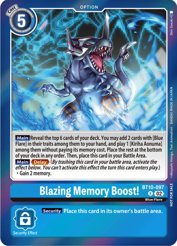 Blazing Memory Boost! (Event Pack 5) [BT10-097 R] [Xros Encounter] Foil