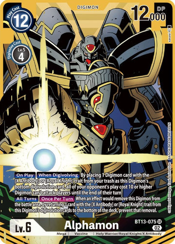 Alphamon (Alternate Art) [BT13-075 SR] [Versus Royal Knights] Foil