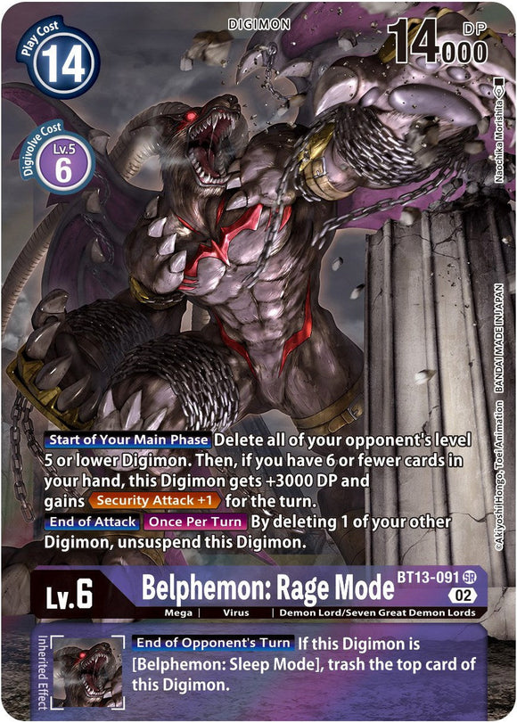 Belphemon: Rage Mode (Alternate Art) [BT13-091 SR] [Versus Royal Knights] Foil