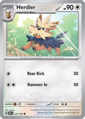 Herdier [171/197] [Obsidian Flames] Reverse Holofoil