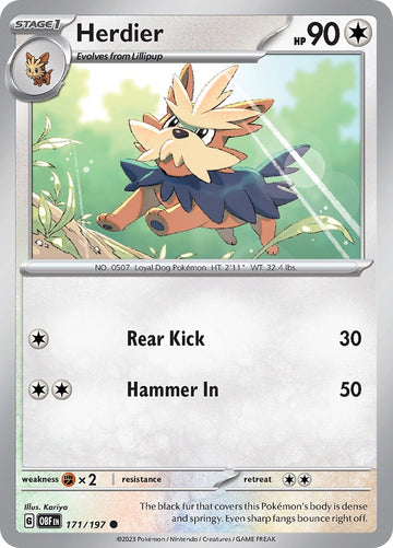 Herdier [171/197] [Obsidian Flames] Reverse Holofoil