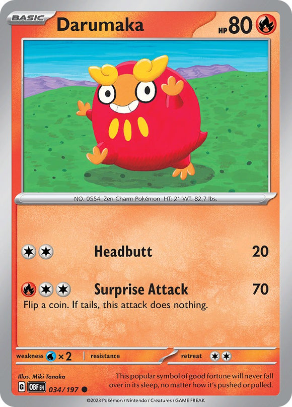 Darumaka [034/197] [Obsidian Flames] Reverse Holofoil