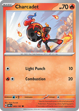 Charcadet [043/197] [Obsidian Flames] Reverse Holofoil