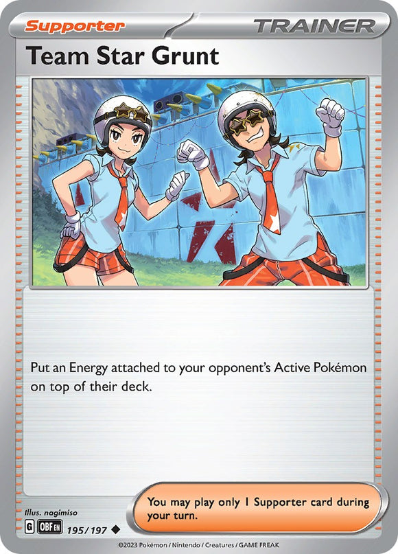 Team Star Grunt [195/197] [Obsidian Flames] Reverse Holofoil
