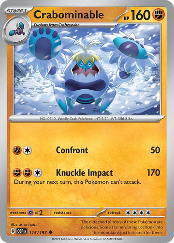 Crabominable [115/197] [Obsidian Flames] Reverse Holofoil