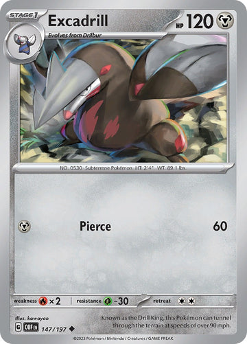 Excadrill [147/197] [Obsidian Flames] Reverse Holofoil