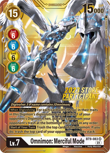 Omnimon: Merciful Mode (2023 Store Participant) [BT9-083] [X Record] Foil