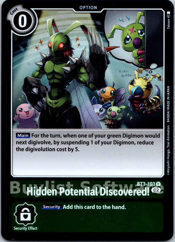 Hidden Potential Discovered! (Resurgence Booster Reprint) [BT3-103] [Resurgence Booster] Foil