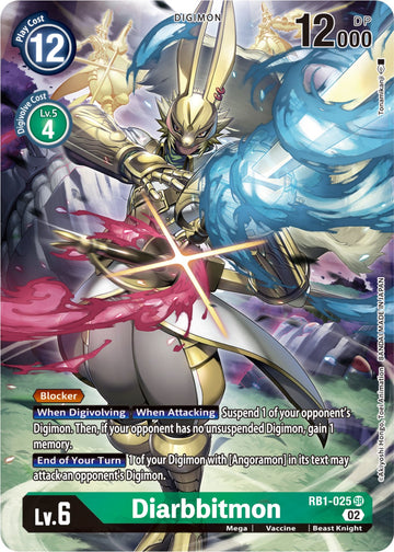 Diarbbitmon (Textured Alternate Art) [RB1-025] [Resurgence Booster] Foil