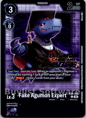 Fake Agumon Expert (Judge Pack 4) [EX4-052] [Alternative Being Booster] Foil