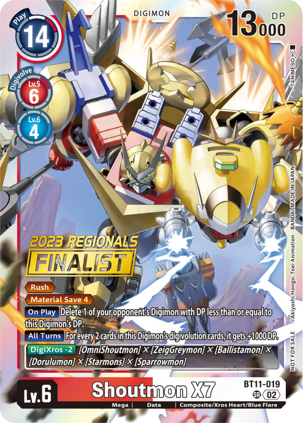 Shoutmon X7 (2023 Regionals Finalist) [BT11-019] [Dimensional Phase] Foil