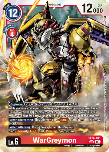 WarGreymon [BT14-101] [Blast Ace] Foil