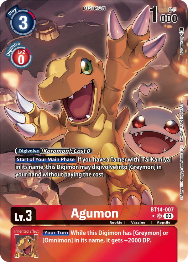 Agumon (Alternate Art) [BT14-007] [Blast Ace] Foil