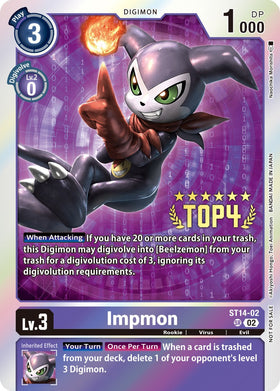 Impmon (Digimon 3-On-3 Top 4) [ST14-02 SR] [ Beelzemon Advanced Deck Set] Foil