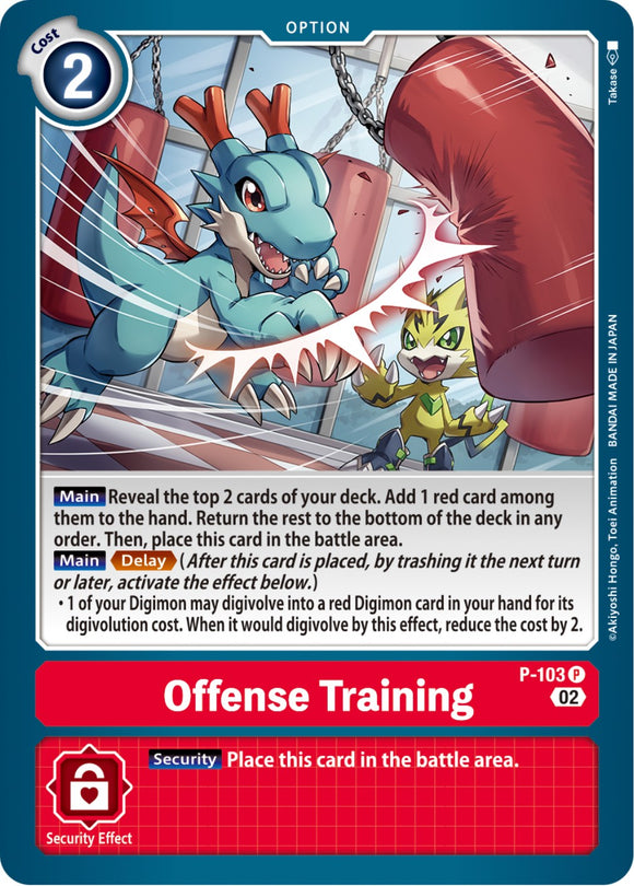 Offense Training - P-103 (Blast Ace Box Topper) [P-103 P] [Digimon Promotion Cards] Foil