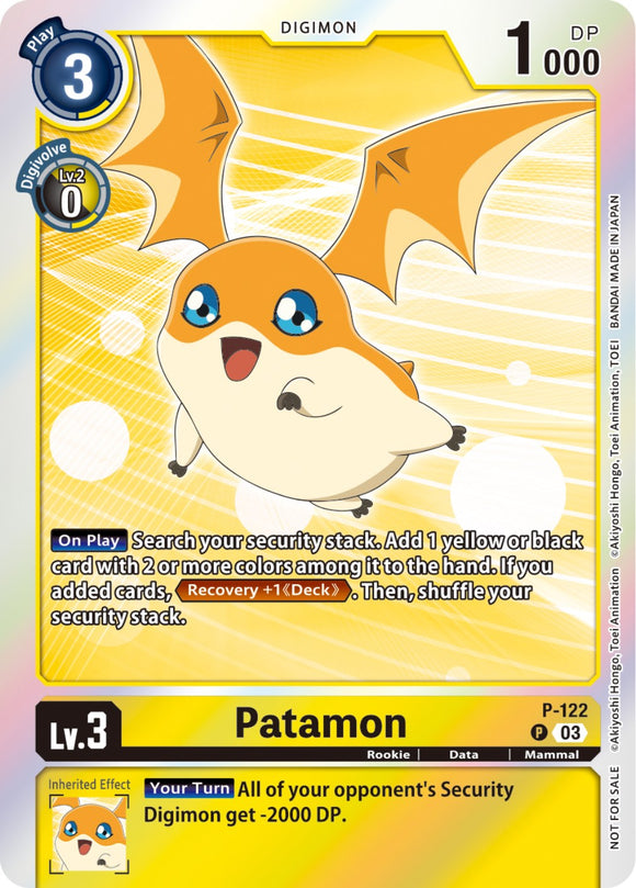 Patamon (Tamer Party Pack -The Beginning- Ver. 2.0) [P-122] [Digimon Promotion Cards] Foil