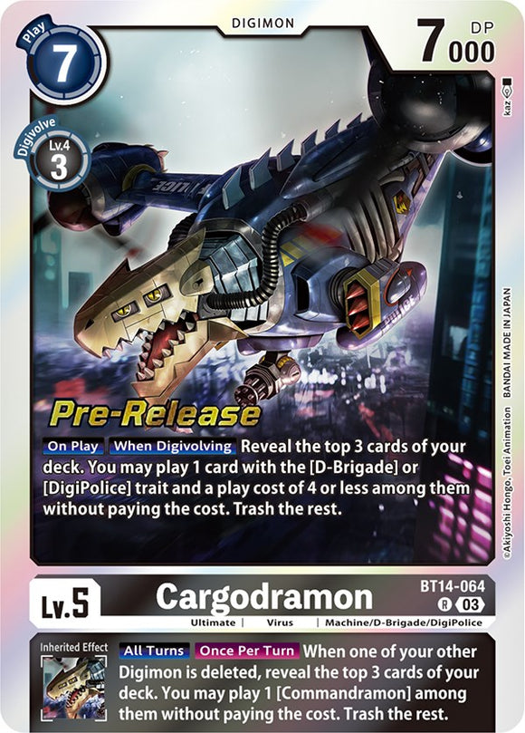 Cargodramon [BT14-064] [Blast Ace Pre-Release Cards] Foil