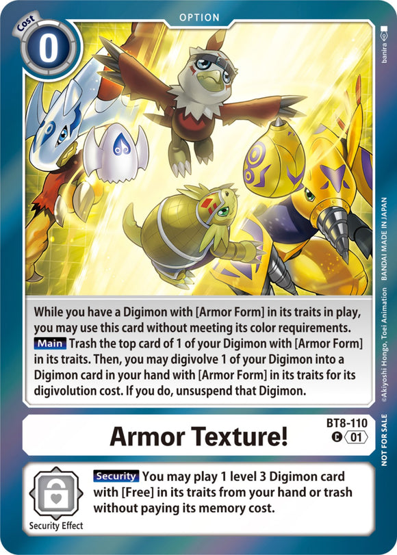 Armor Texture! (Blast Ace Double Pack Set) [BT8-110 C] [New Awakening] Foil