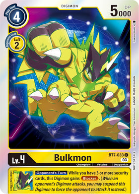 Bulkmon (Official Tournament Pack Vol.11) [BT7-033] [Next Adventure] Foil